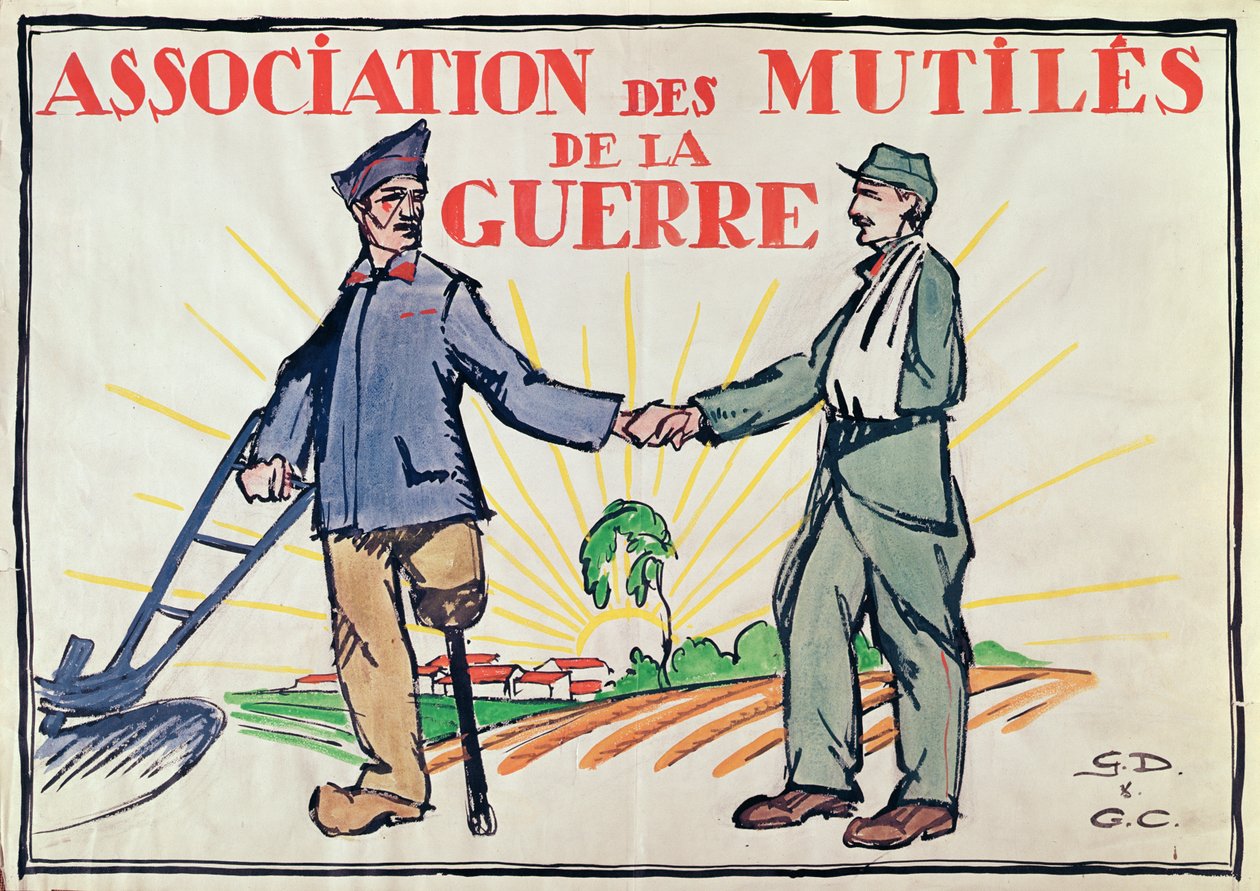 Plakat for Association des Mutiles de la Guerre, c.1920 af French School