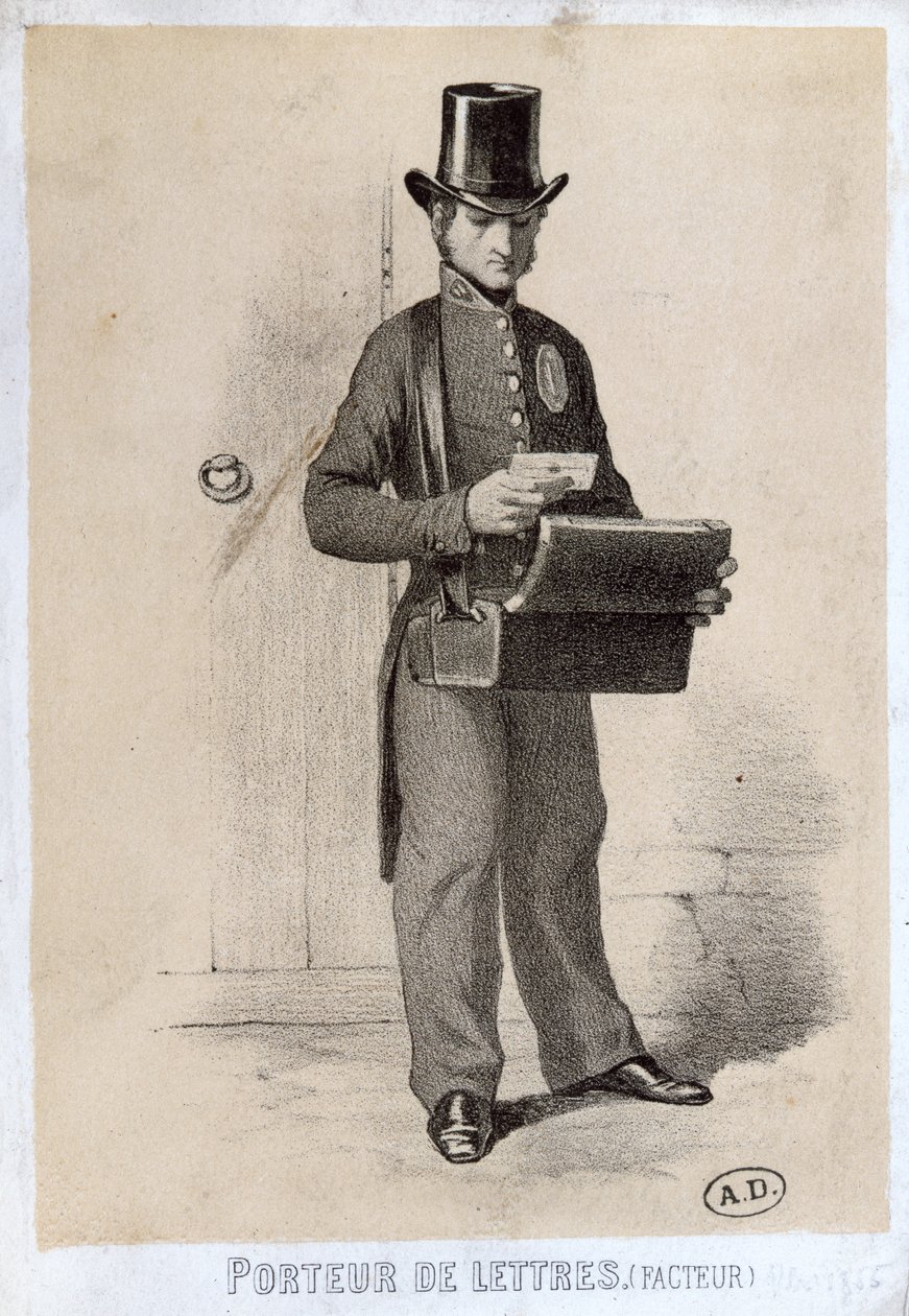 Postbud, ca. 1865 af French School