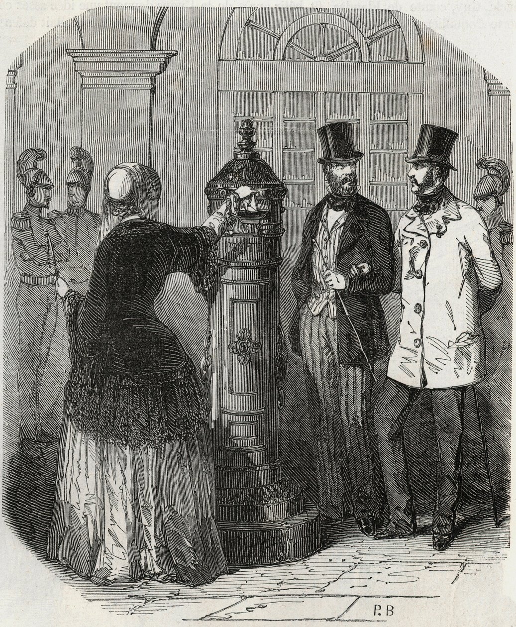 Indlæg: ny postkasse - Indgravering i “Tableau-de-Paris” af Edmond Texier 1852 af French School