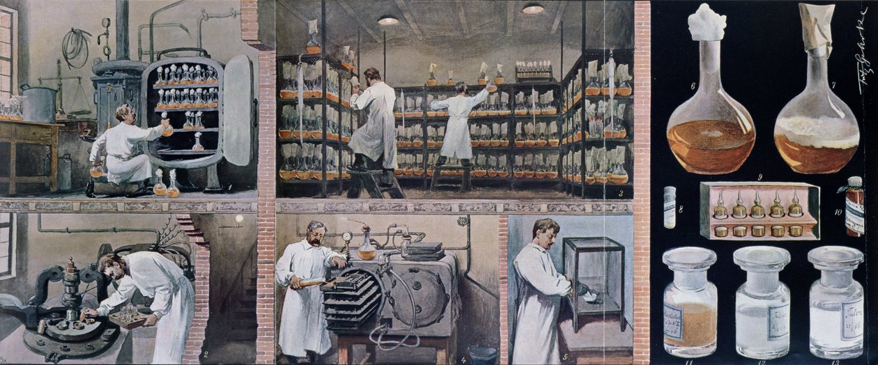Forbereder serum til at bekæmpe tuberkulose, fra Les Animaux, ca. 1900 af French School