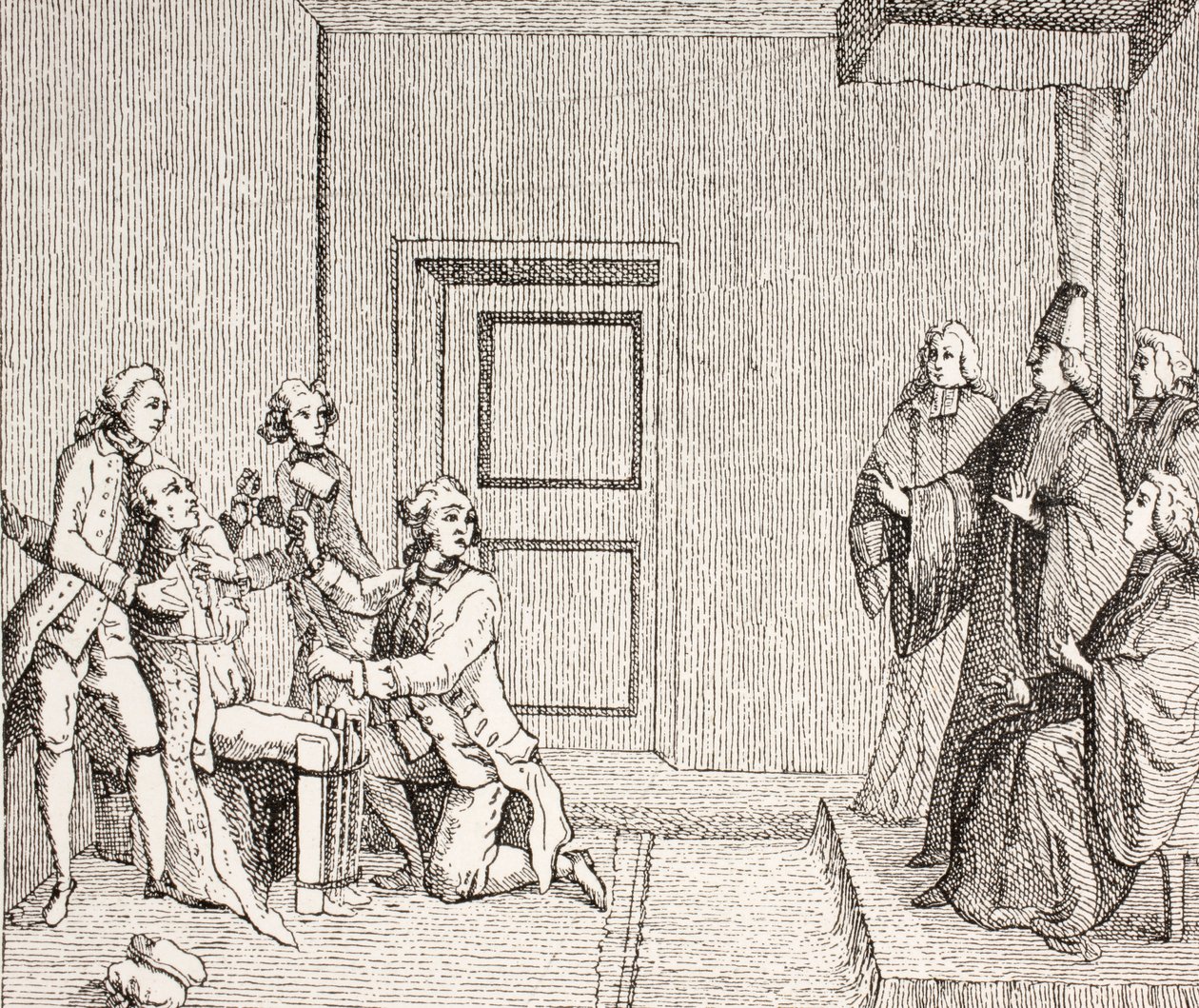 Fange under tortur af Brodequin, 1875 af French School