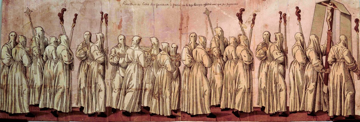 Procession af de hvide bodsmænd eller Henrik III af French School