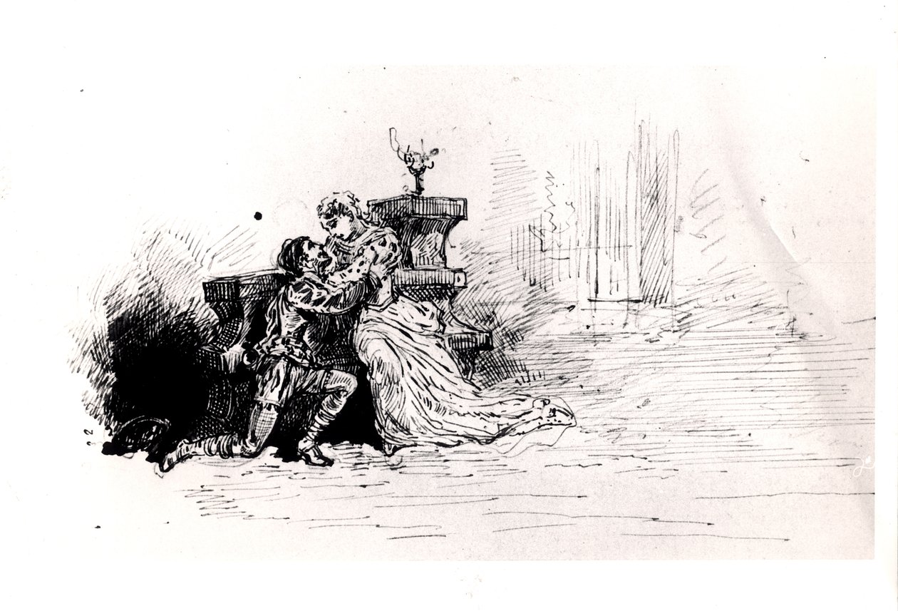 Produktionshæfte til Ruy Blas (1838) af Victor Hugo (1802-85), 1880 (pen og blæk på papir) af French School
