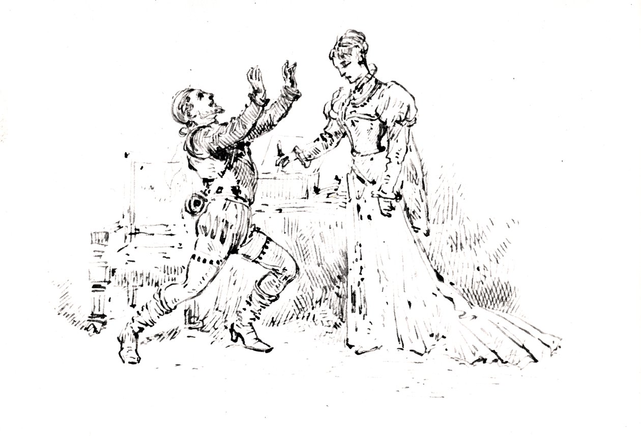 Produktionshæfte til Ruy Blas (1838) af Victor Hugo (1802-85), 1880 (pen og blæk på papir) af French School
