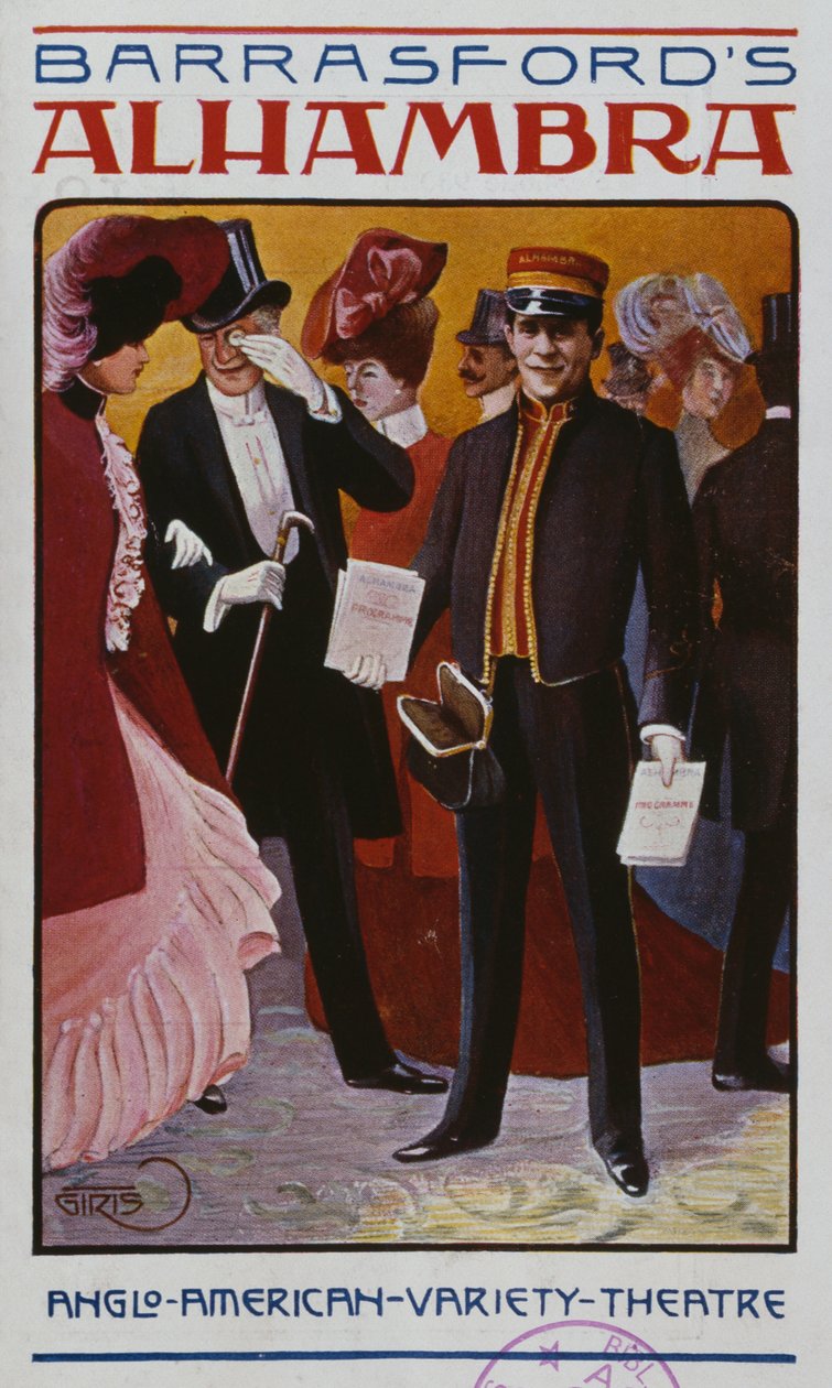 Program for Alhambra Music Hall, ca. 1905 af French School