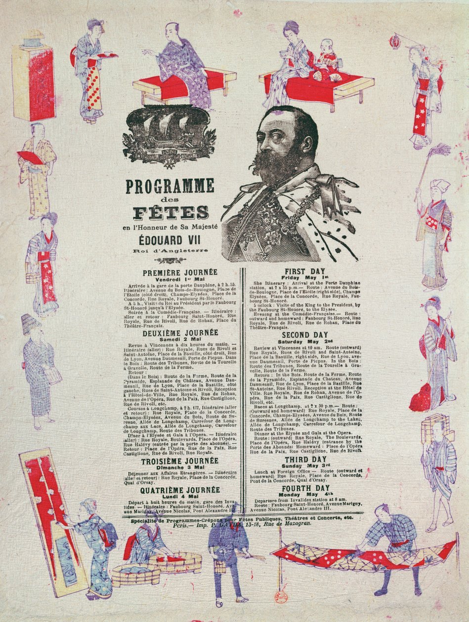Program for begivenheder og festligheder for besøget af kong Edward VII (1841-1910) i Paris, 1.-4. maj 1903 af French School