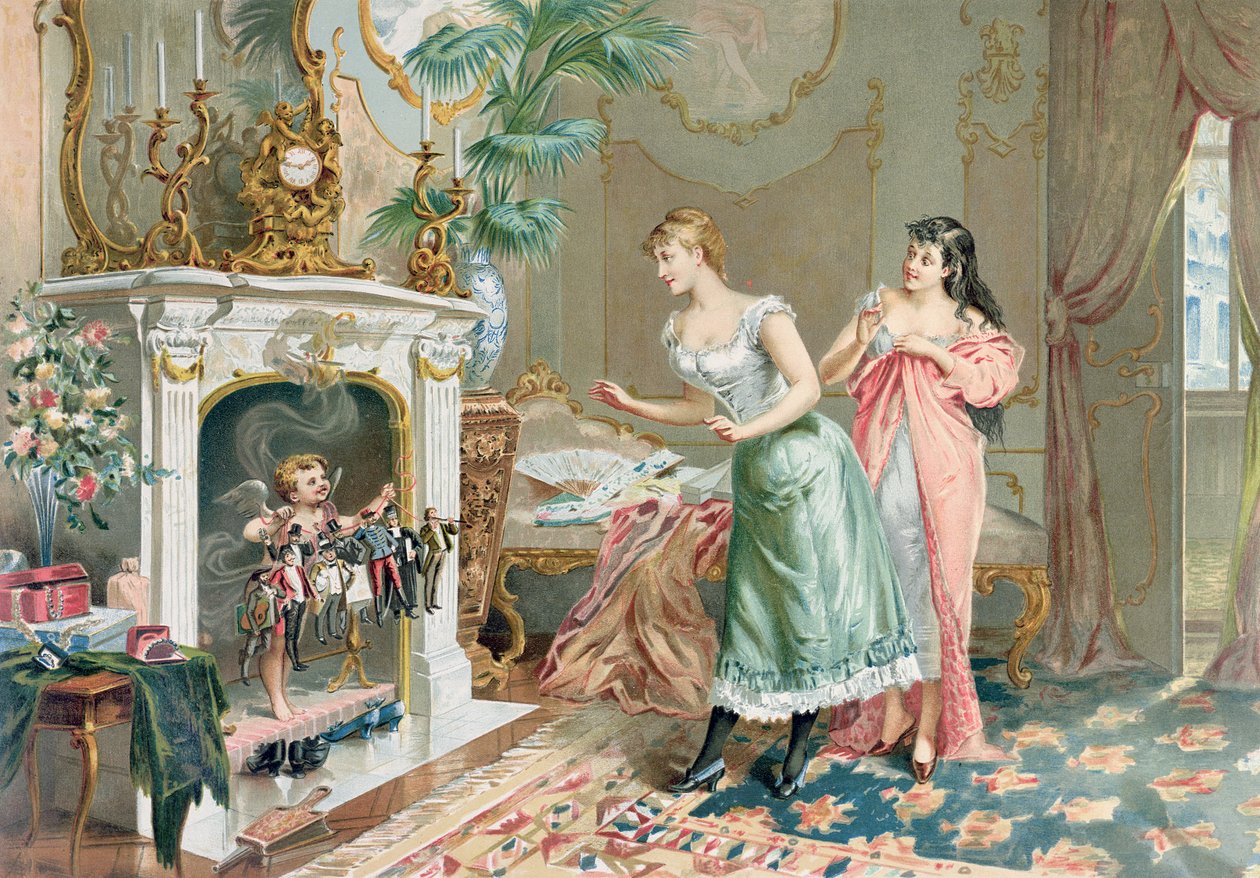 Prostituerede opdager deres julegaver, 1893 af French School