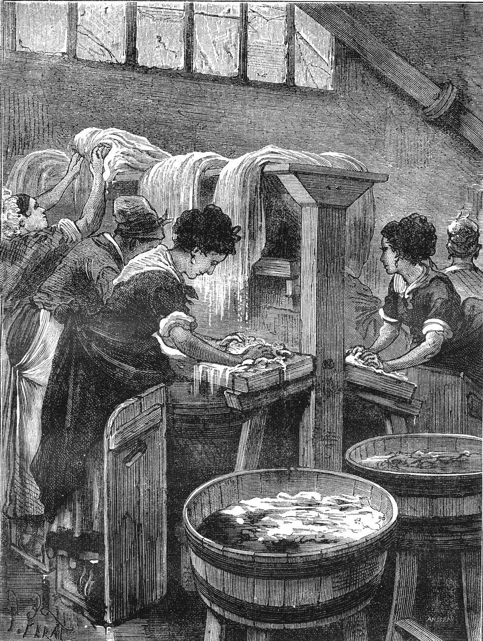 Julkinen pesu, pesupaja, vedenkäyttö 1880 af French School