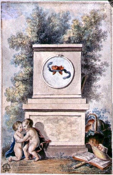 Putti ved Kærlighedens monument af French School