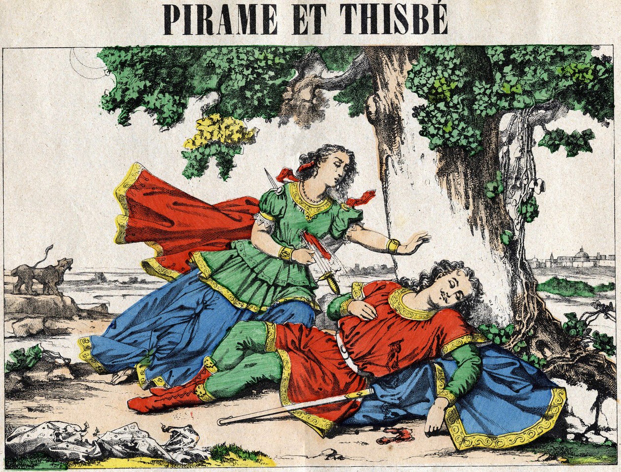 Pyramus (Pirame) og Thisbe, Ovids fortælling i "" Metamorfoserne". af French School