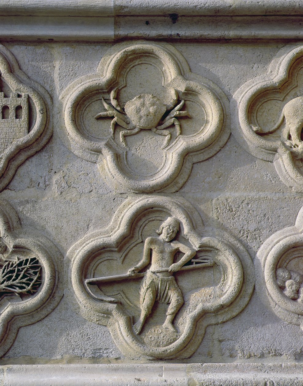 Quatrefoils forestillende Cancer og June, c.1220 af French School