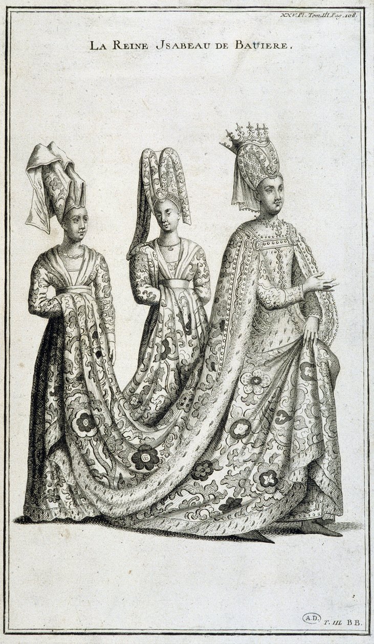 Dronning Isabeau (Isabella, Elizabeth) af Bayern (1371-1435) af French School