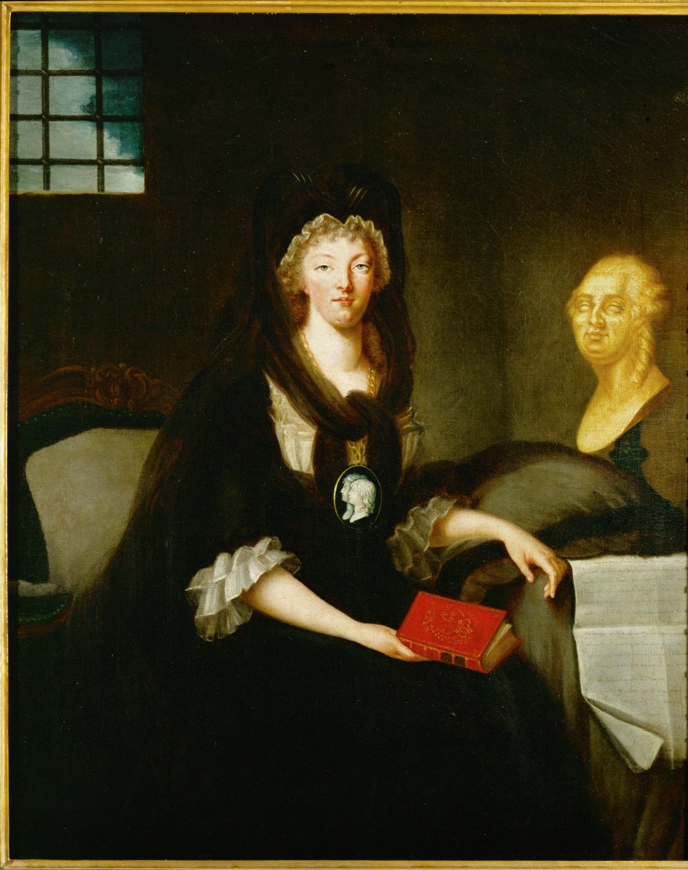 Dronning Marie Antoinette fængslet i Conciergeriet ... af French School