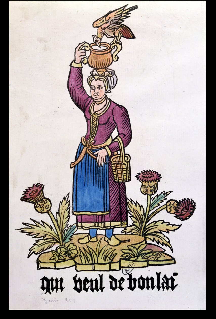 Who Wants Good Milk, mælkepige fra serien Les Cris de Paris, kopi af en 1515-udgave af French School