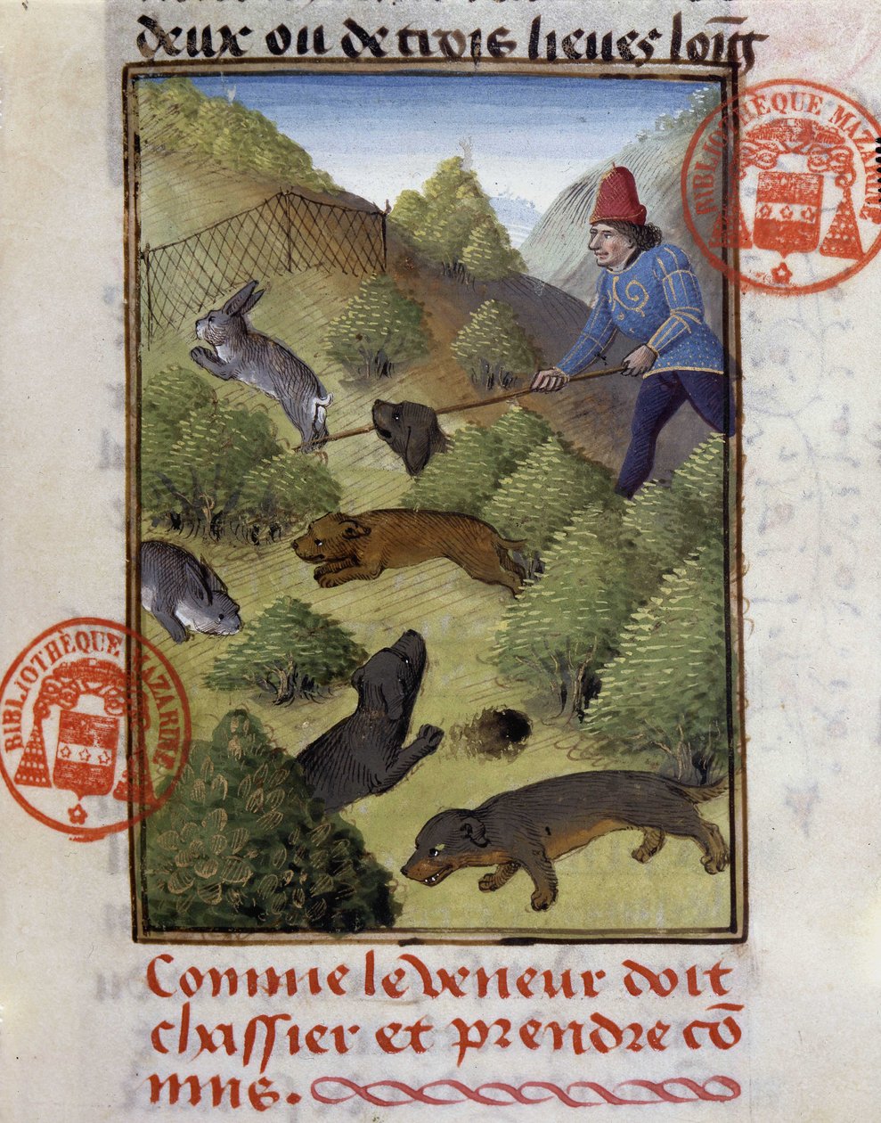 Kaninjagt - i "" Jagtbog af Gaston Phoebus, greve af Foix, Lord of Béarn"" af French School