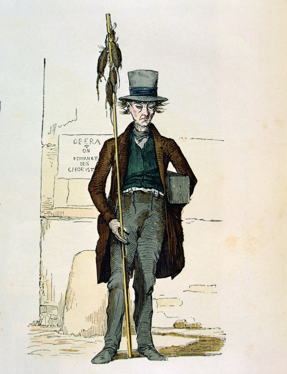 Rottegiftsælger, 1845 (farvegravering) af French School
