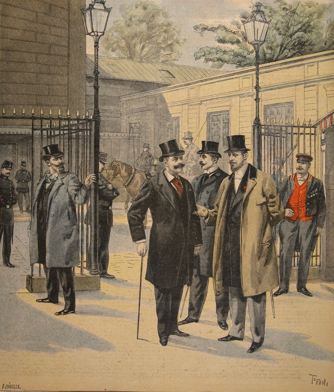 Genindtræden til Chambres des Deputes: Three Ghosts, illustration fra Le Petit Journal: Supplement illustre, 5. juni 1898 af French School