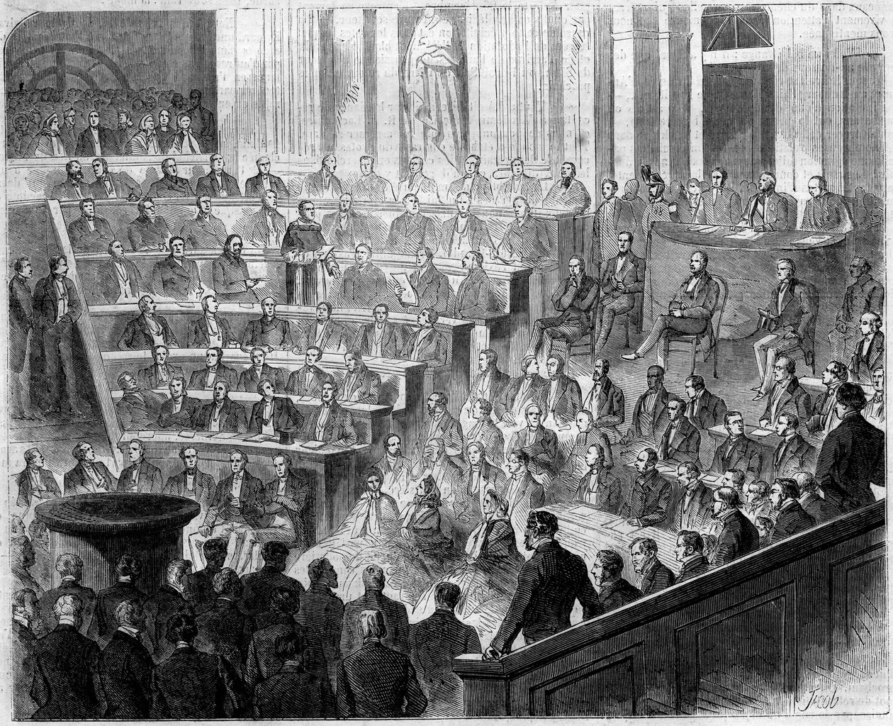 Modtagelse af Henri Lacordaire (1802-1861), fransk præst og dominikaner, på Academy Francaise, 24. januar af French School