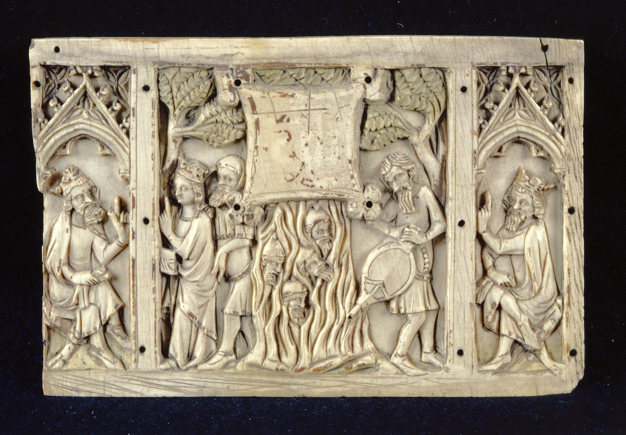Relief af scener fra den hellige Katarina af Alexandrias liv, ca. 1370-80 af French School