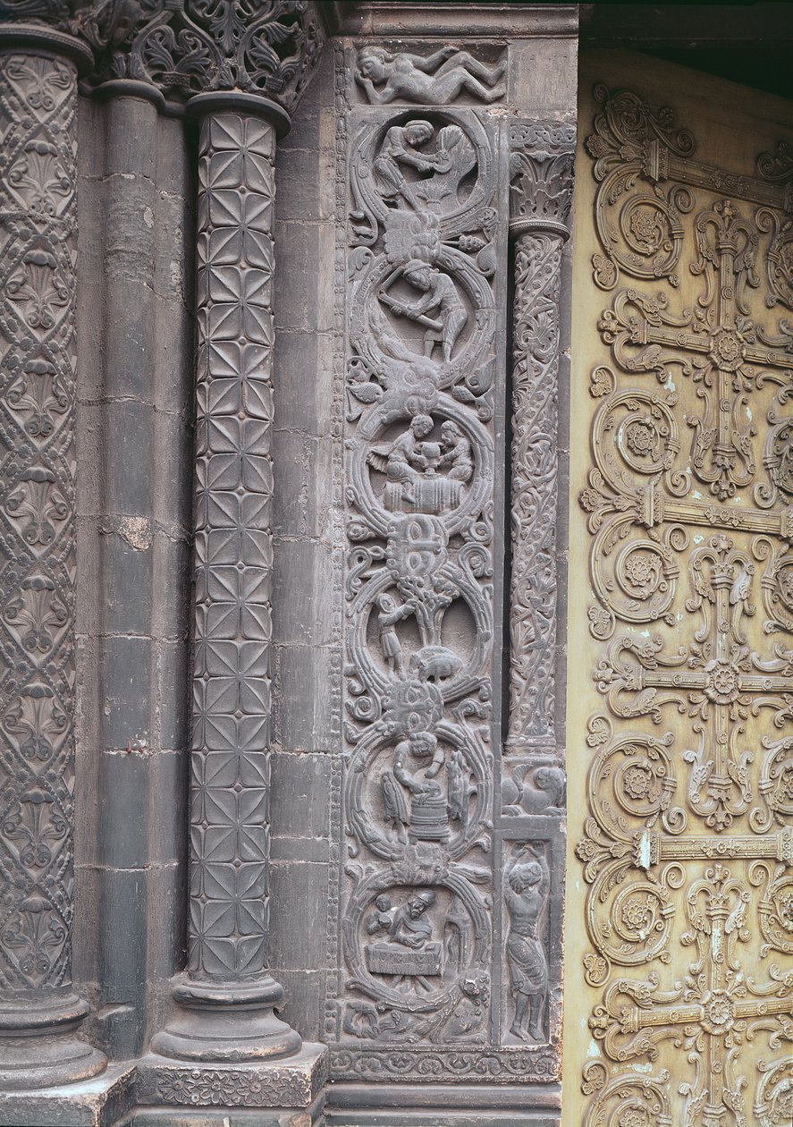 Relief fra vestfacaden, der viser månedens arbejde, 1122-40 af French School