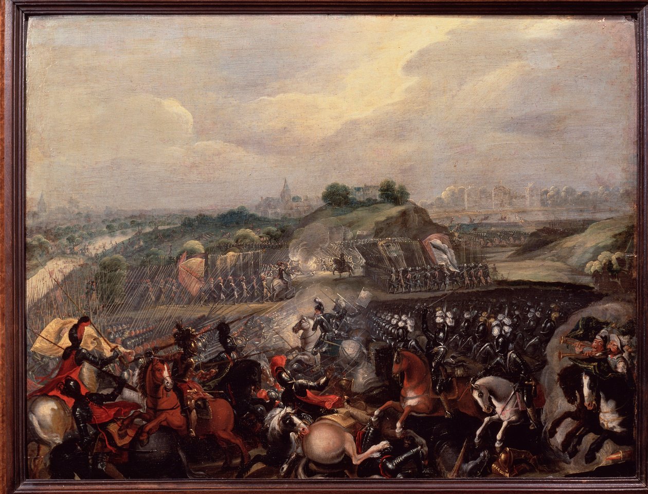 Religiøse krige: Kong Henrik IV har slaget ved Ivry den 14/03/1590 (maleri) af French School
