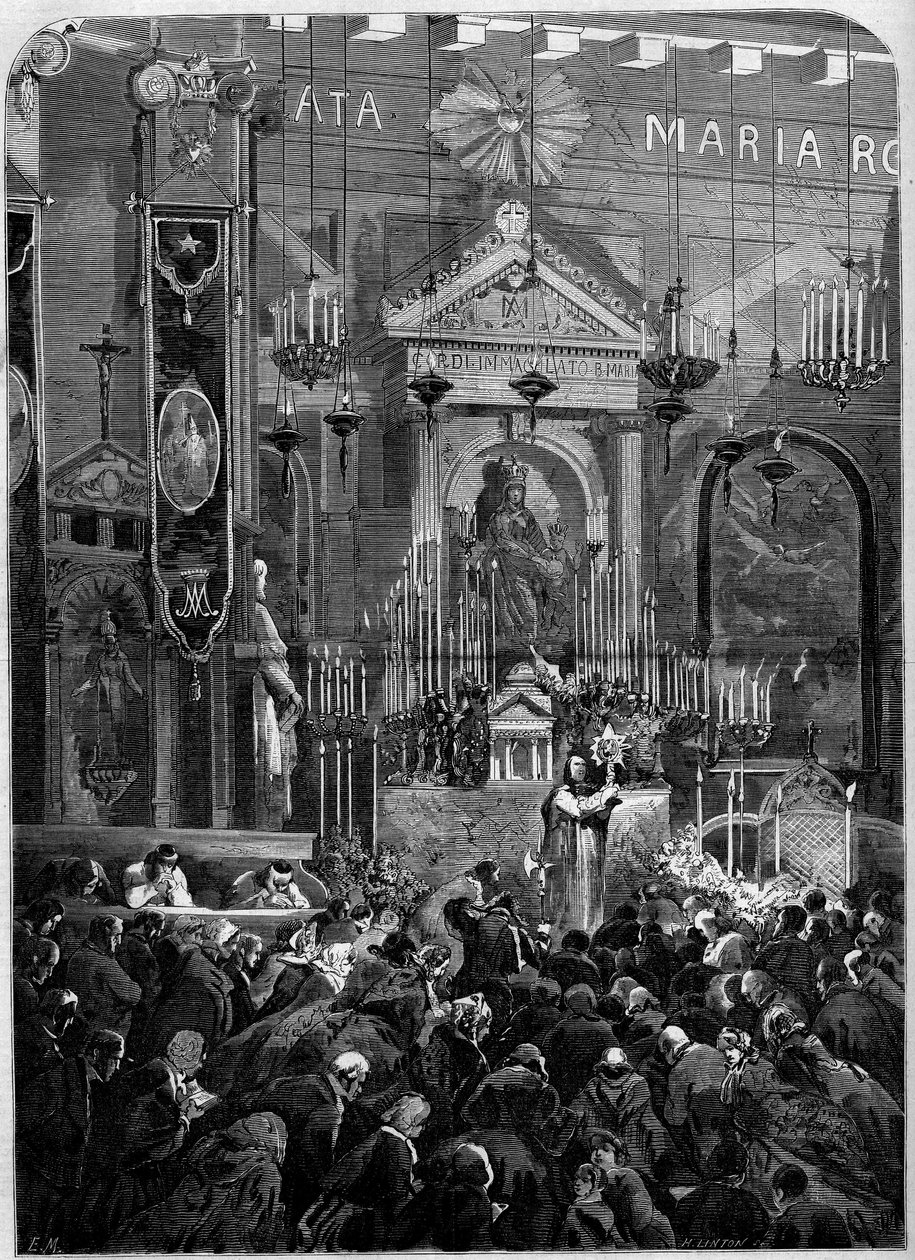 Religiøs ceremoni i Mary-måneden (maj), Paris af French School