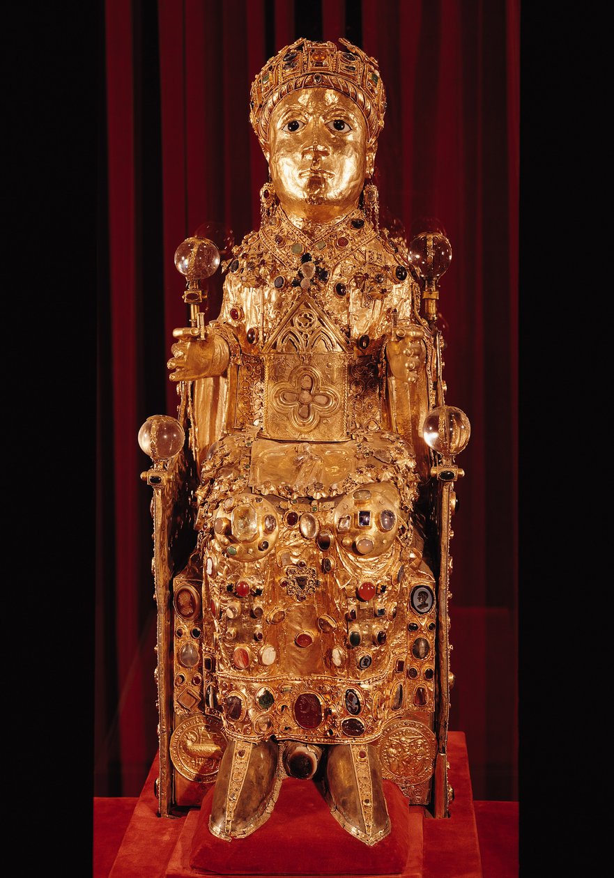 Relikviestatue af St. Foy, ca. 980 (guld, sølv, træ, ædel- og halvædelsten) (se 69382 og 162668) af French School