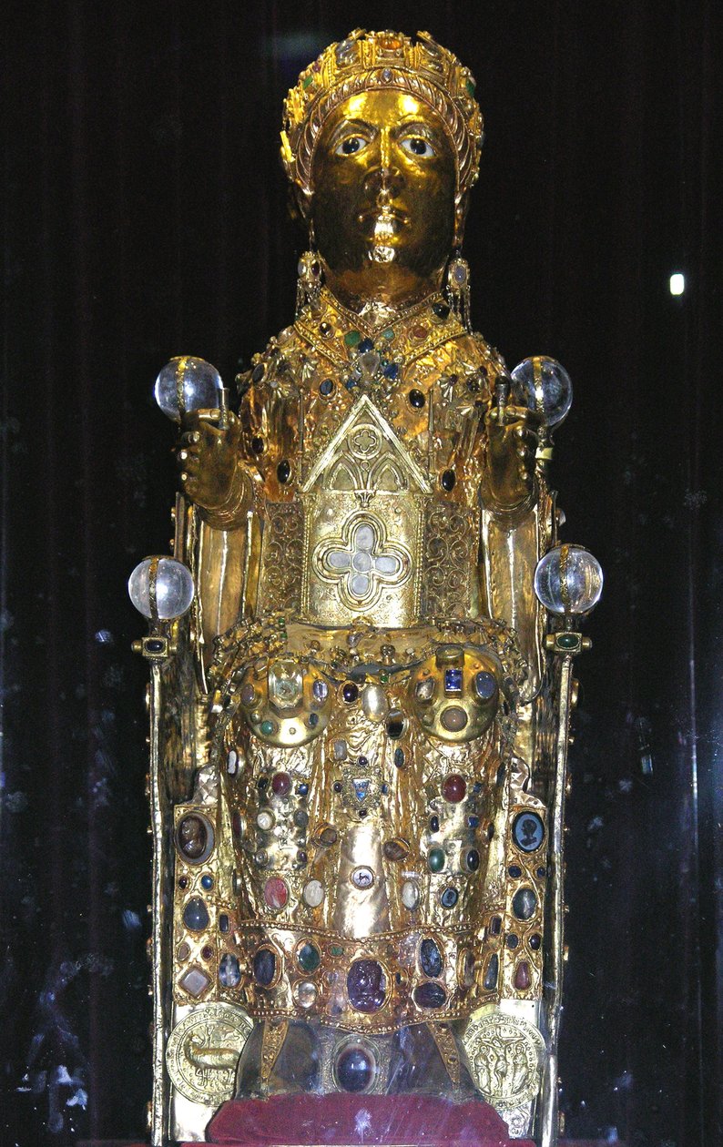 Relikviestatue af St. Foy, ca. 980 (guld, sølv, træ, ædel- og halvædelsten) (se også 121295 & 245222) af French School