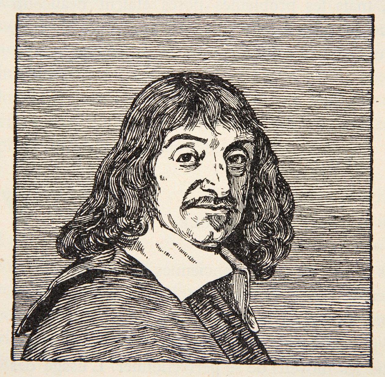 Rene Descartes, kopi af Boris Mestchersky (d.1957) illustration fra Histoire de la Nation Francaise, Sciences, bind I & II, af Gabriel Hanotaux (1853-1944), 1924 af French School