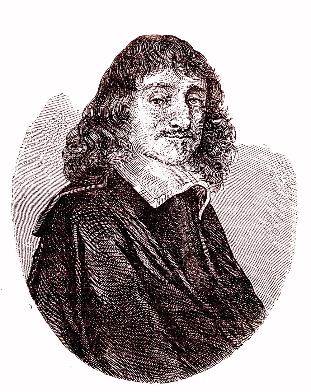Rene Descartes, ranskalainen fyysikko, matemaatikko, filosofi. 1865 (kaiverrus) af French School