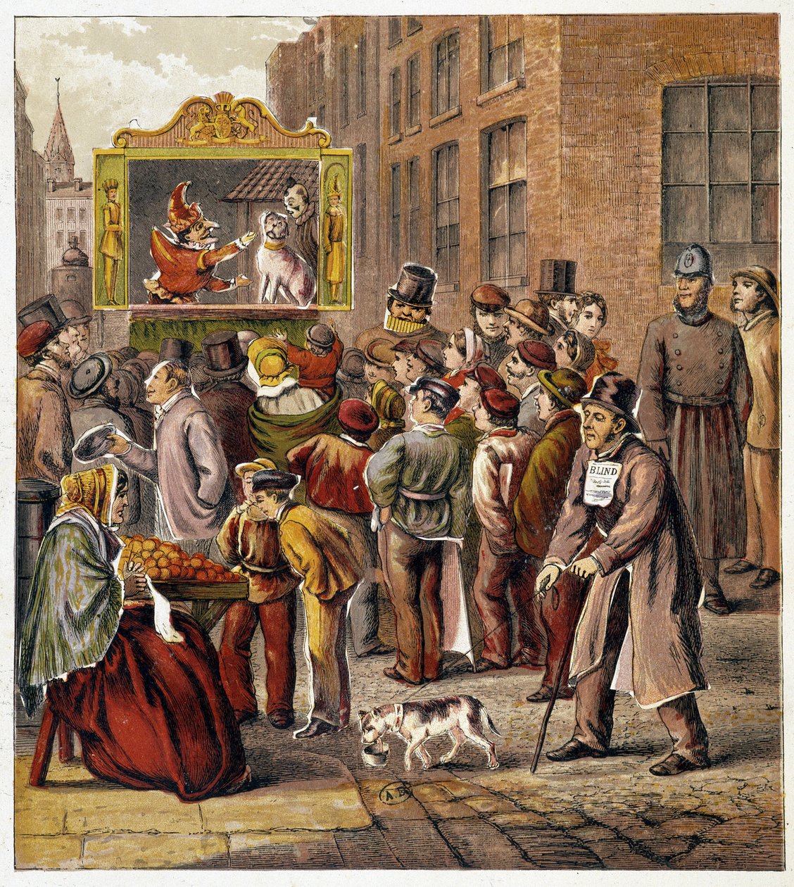 Repræsentation af Guignol - i "Magasin des petits enfants" af French School