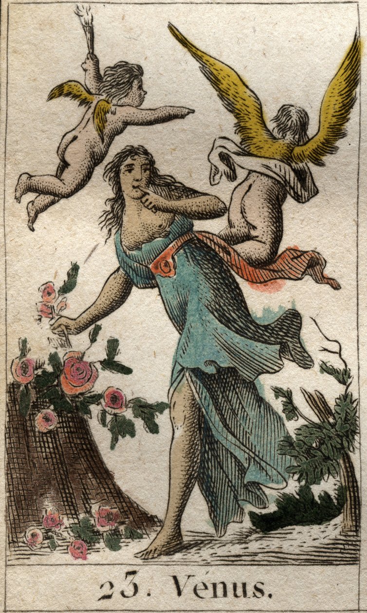 Repræsentation af Venus, gudinde for kærlighed, skønhed og frugtbarhed. Fra "Mythology of Youth" af Pierre Blanchard 1803. af French School