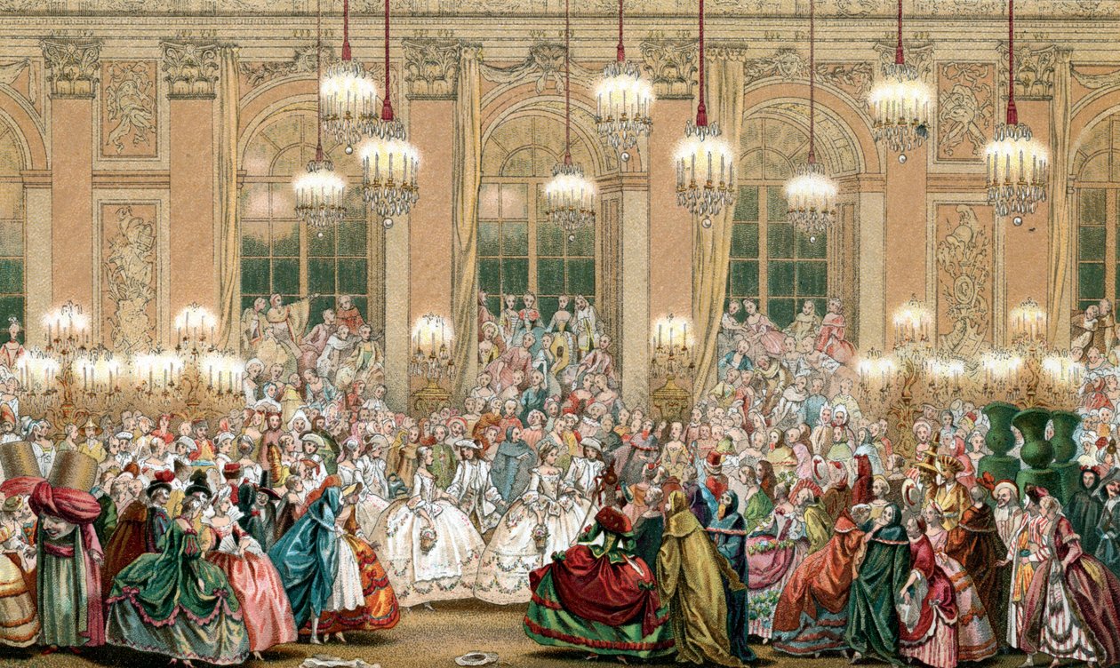 Repræsentation af en maskerade ved kong Ludvig XV
