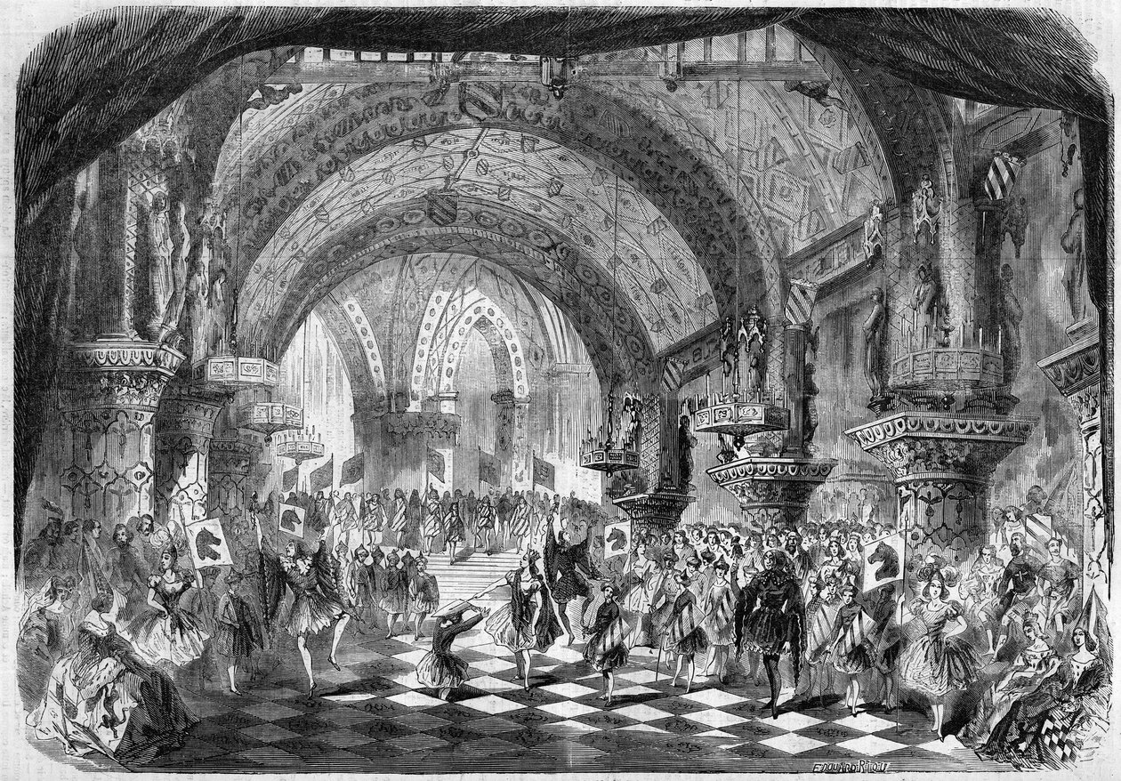 Repræsentation af en opera ved Academy Imperiale de Musique, Paris af French School