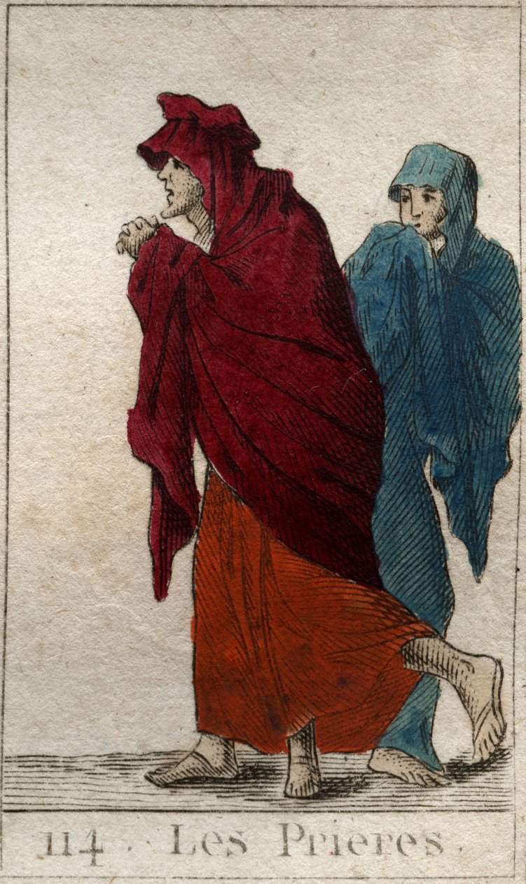 Repræsentation af Bønnerne (eller Lites), døtre af Jupiter, i form af gamle, halte og ydmyge kvinder. (Repræsentation af Litae (Prayers), som gamle, lamme og ydmyge kvinder. Fra "Mythology of Youth" af Pierre Blanchard 1803. af French School