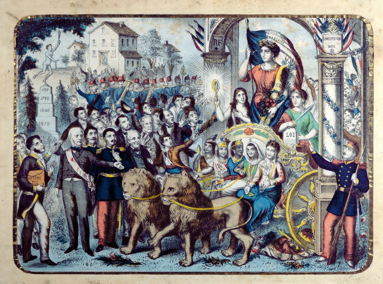 Republikansk allegori, der fejrer den franske forfatning af 1876 af French School