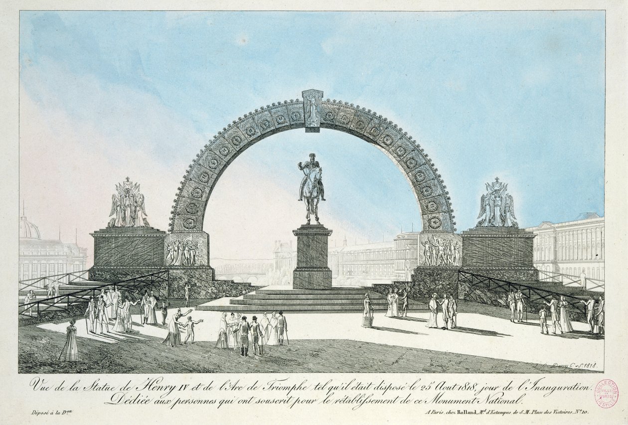 Restaurering af statuen af Henrik IV på Pont Neuf, Paris, 25. august 1818 af French School