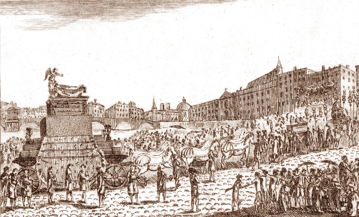 Retur af Voltaires aske (Francois Marie Arouet dit Voltaire af French School