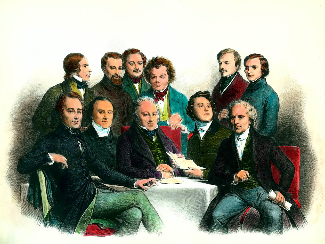 Revolutionen i 1848: medlemmer af den provisoriske regering i 1848 (24/02 til 06/05): blandt andre Pierre Marie de Saint-Georges (Saint-Georges), Adolphe Cremieux, Francois Arago, Armand Marrast, Louis Antoine Garnier-Pages (Garnier Pages), Alphonse de Lam af French School