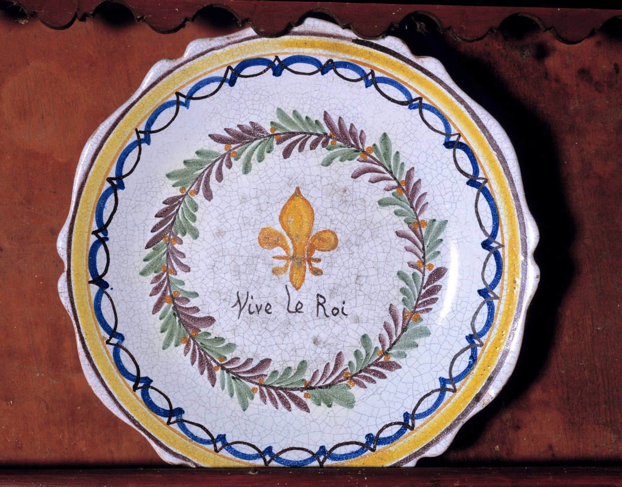 Revolutionær plade med monarkistisk motiv (lilje) og inskriptionen "Længe leve kongen" 1790 Nevers. Frederic Blandin Museum af French School