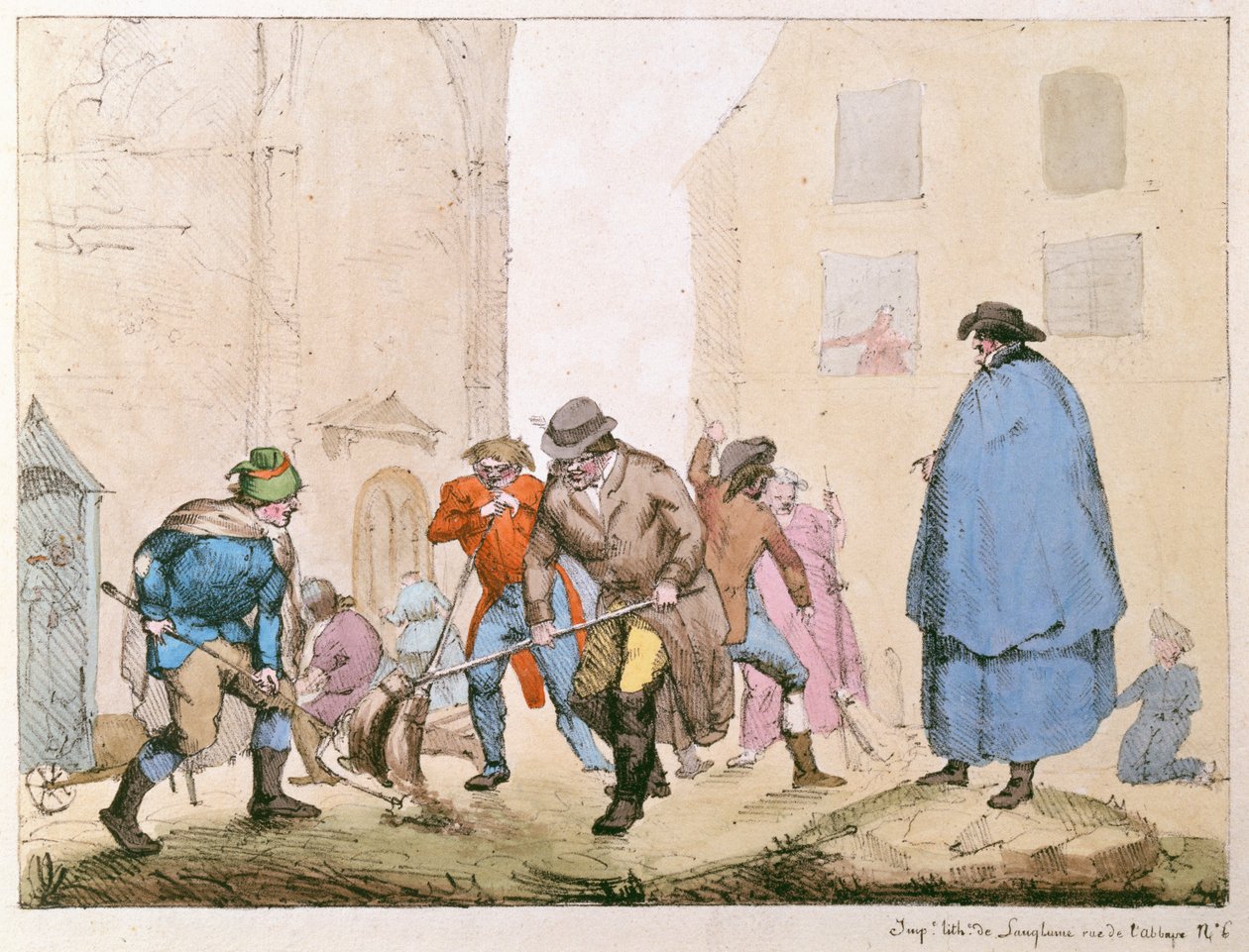 Vejfejere i Paris, ca. 1820 af French School
