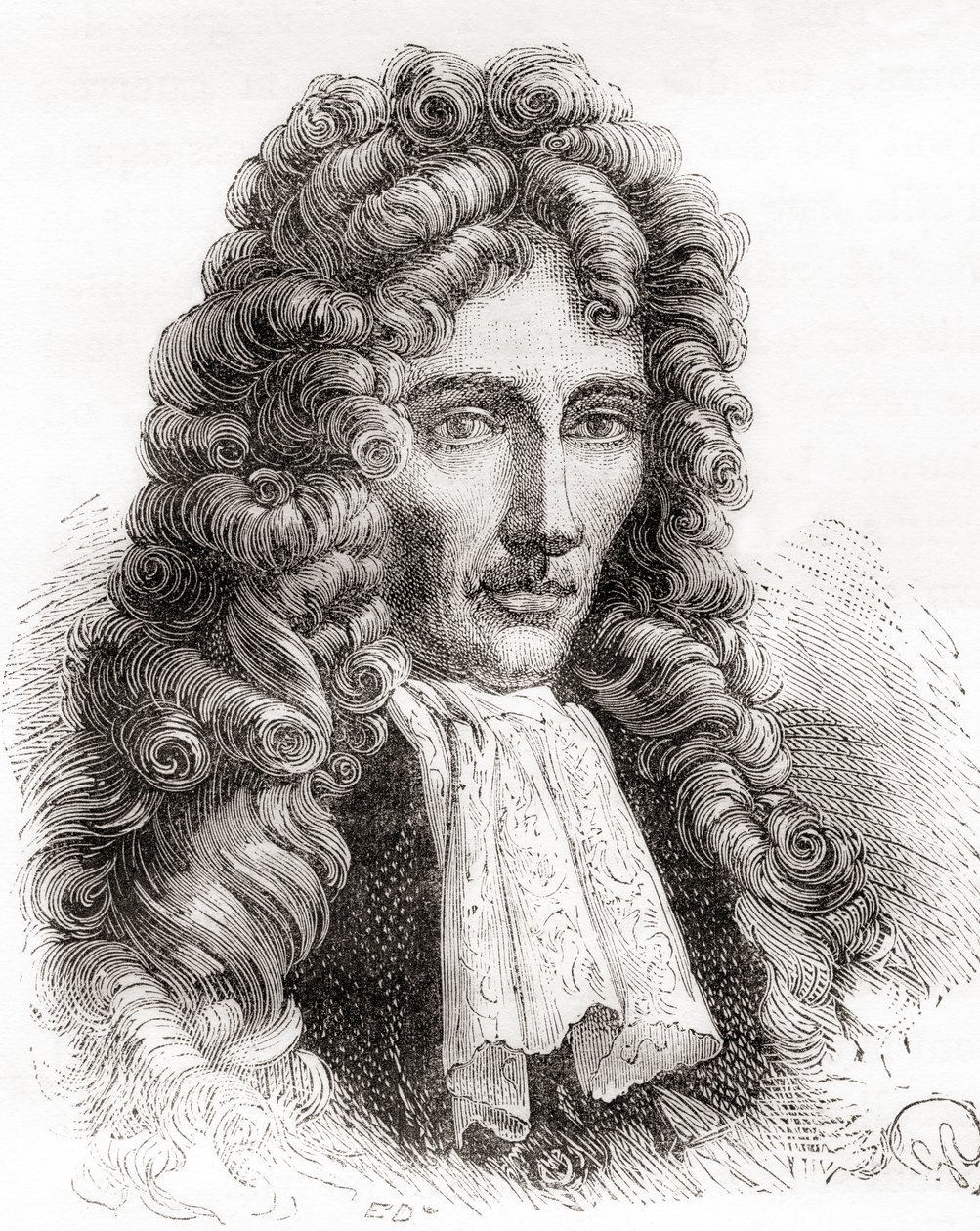 Robert William Boyle, anglo-irsk naturfilosof, kemiker, fysiker og opfinder, fra Les Merveilles de la Science, pub.1870 af French School