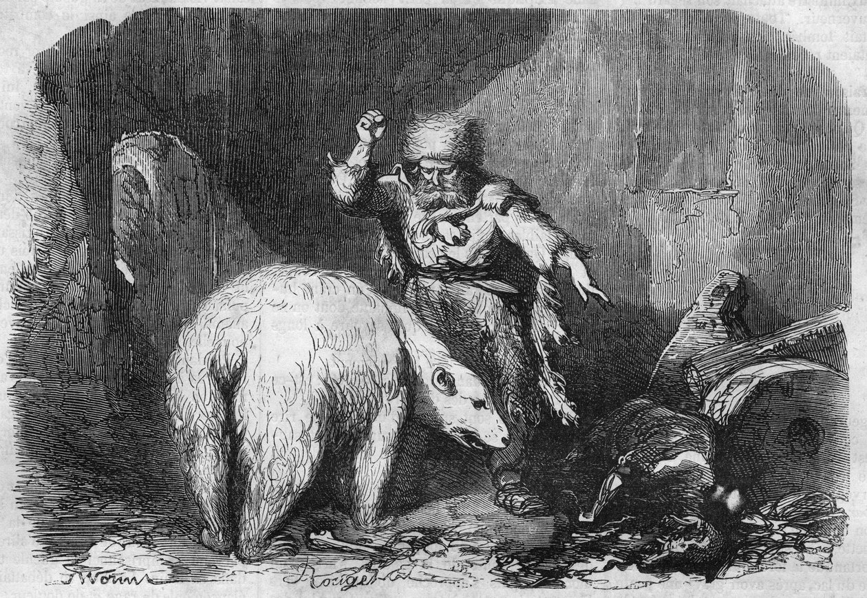 Romersk føljeton: "" Han af Island"" af Victor Hugo (1802-1885). Indgravering i "" Les bons romances"" af French School