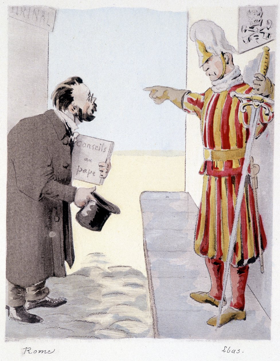 Rom - i ""Zola: 32 karikaturer lustrant les romances de Zola"" af Lebourgeois, red. Bernard & Cie, Paris af French School