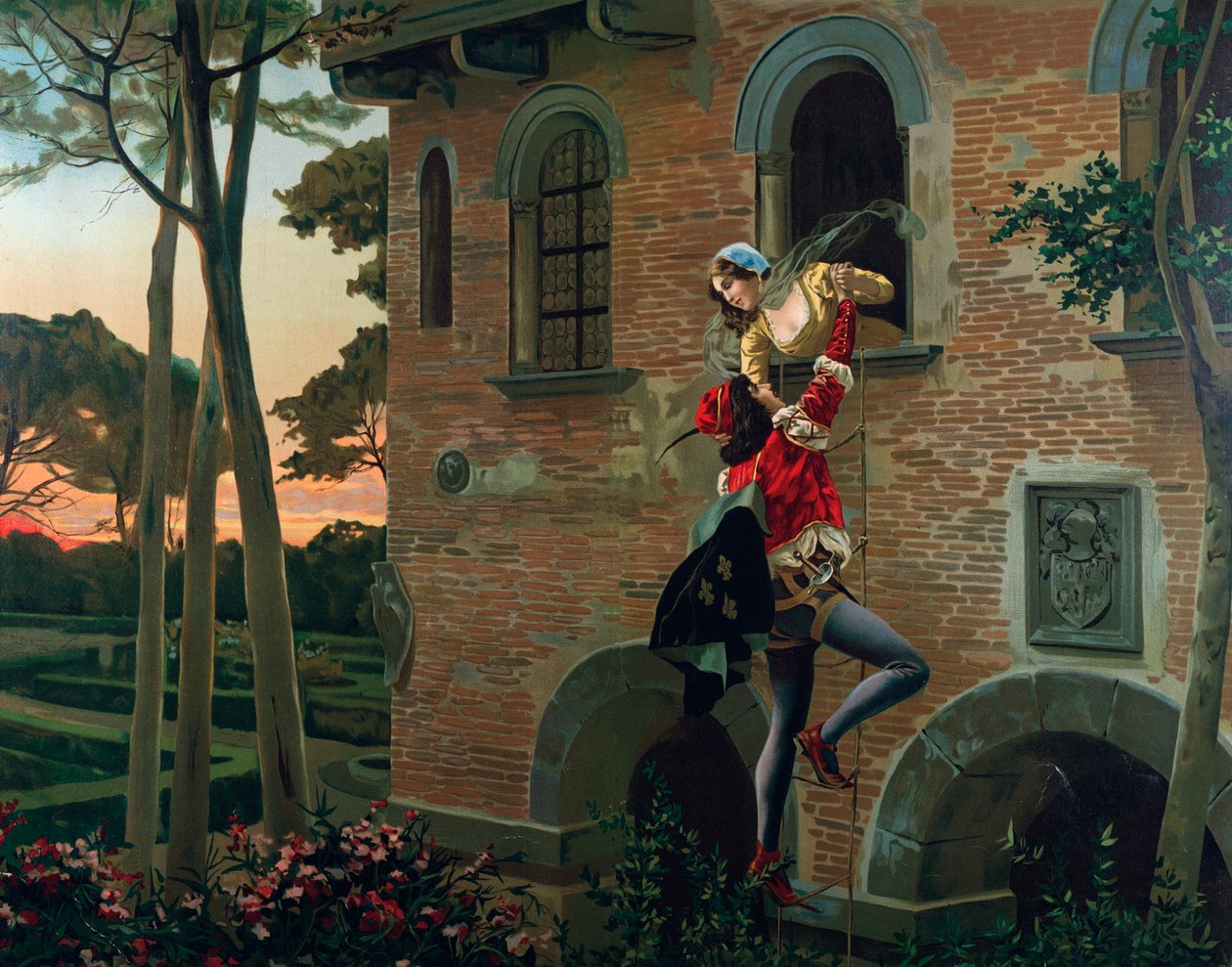 Romeo et Juliet Scene fra Romeo og Juliette opera af Charles Gounod (1818-1893). ca. 1880. af French School