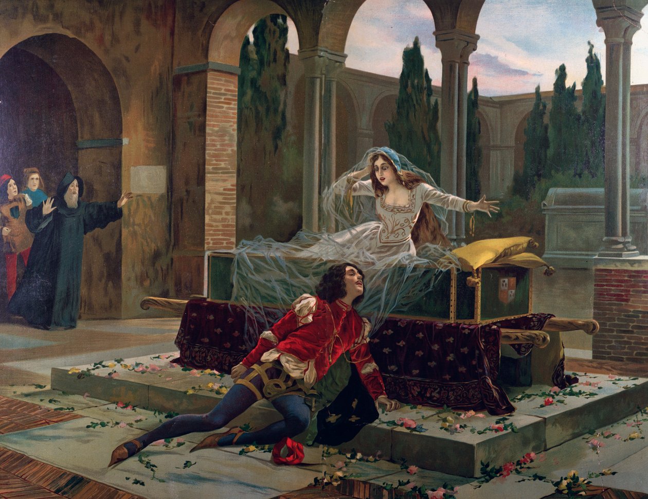 Romeo et Juliet Scene fra Romeo og Juliette opera af Charles Gounod (1818-1893). ca. 1880. af French School