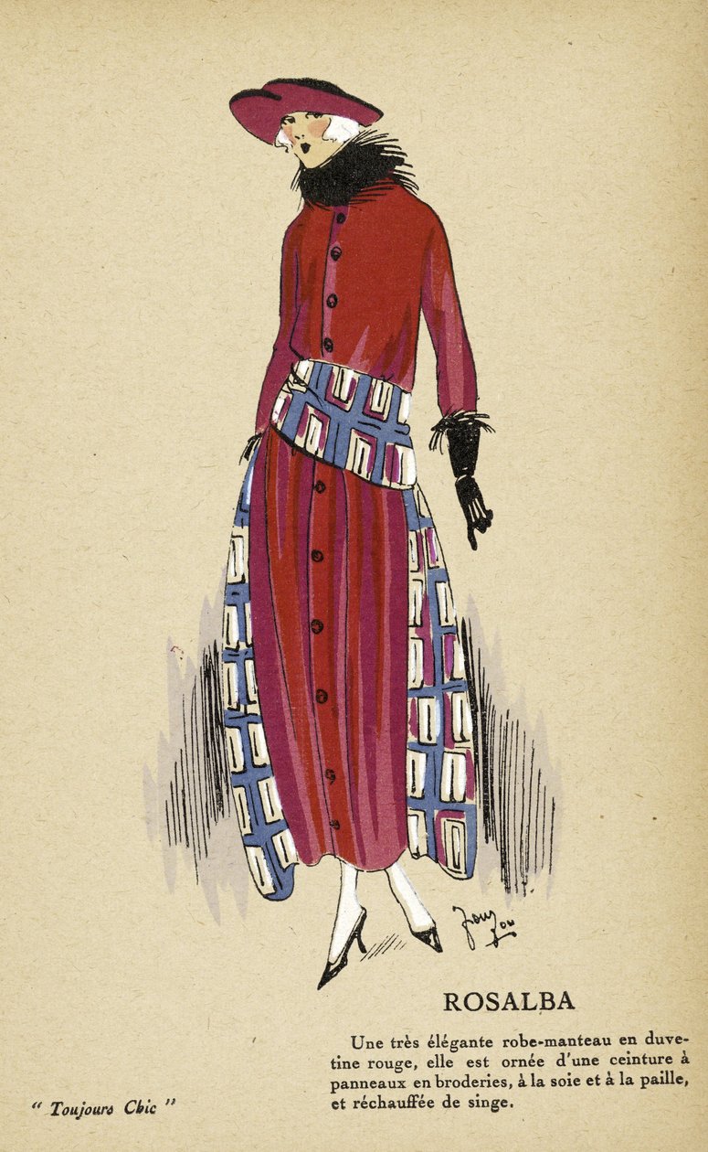 Rosalba, fra Toujours Chic, pub.1921-22 (pochoir print) af French School