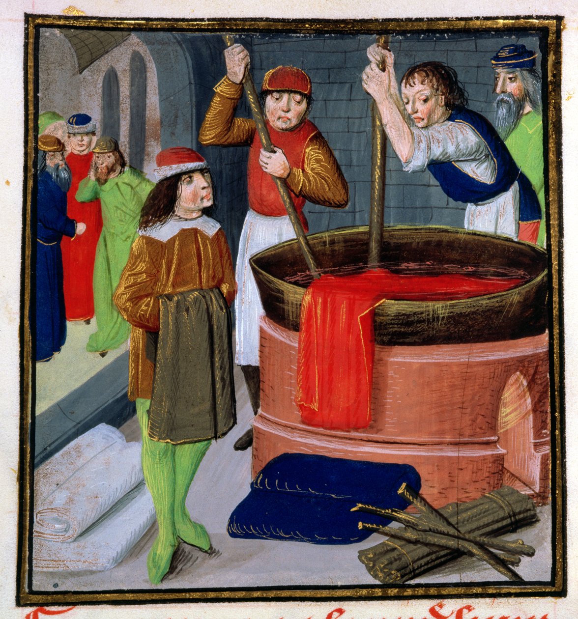 Roy 15 E III f.269 Farveklud, fra Des Proprietes des Choses af Bartholomeus Anglicus af French School