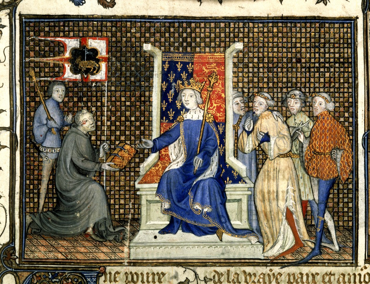 Royal 20 B. VI, f.2 Præsentation til Richard II, fra 