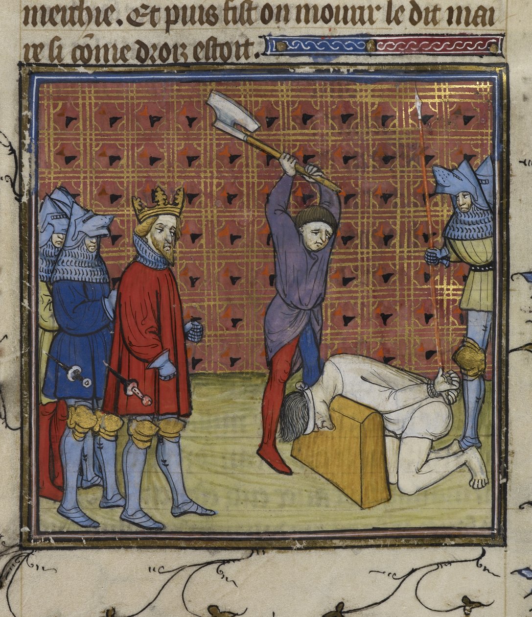 Royal 20 C. VII f.134v Ledere af Jacquerie-oprøret mod den franske adel halshugget efter ordre fra kongen af Navarra, fra 